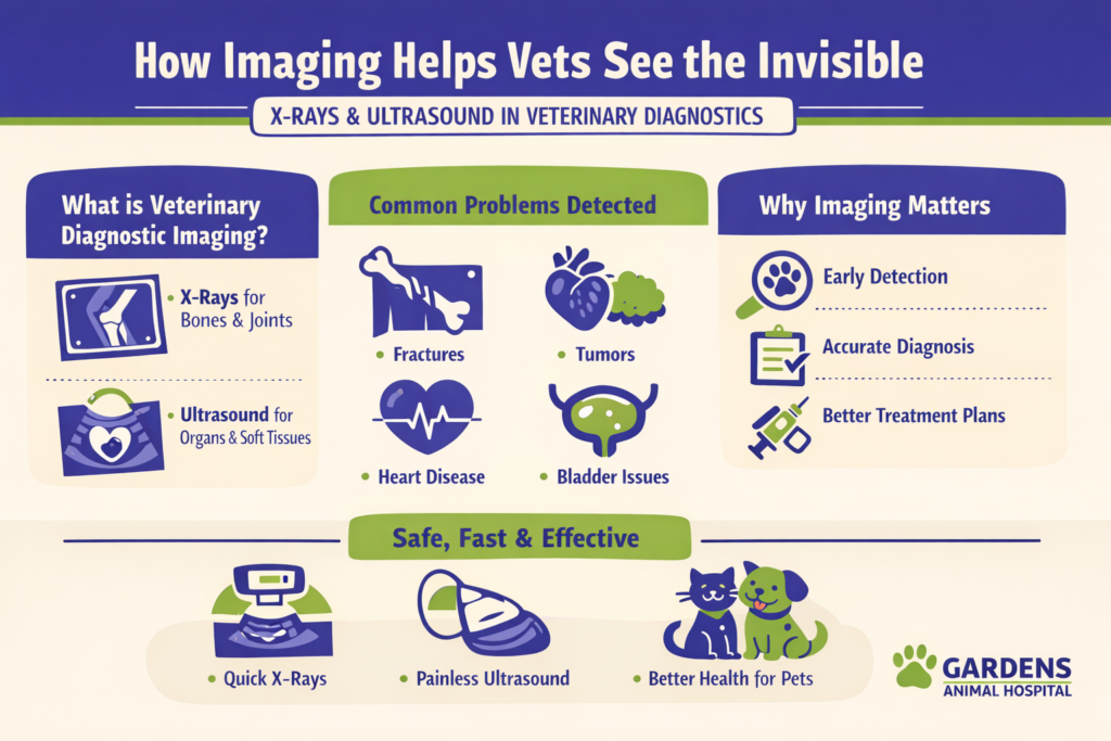 x-rays & ultrasound in veterinary diagnostics infographic